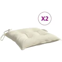 vidaXL Coussins de chaise lot de 2 blanc crème 50x50x7 cm tissu oxford
