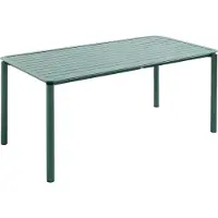 Oviala Table de terrasse rectangulaire en aluminium vert foncé - Almada
