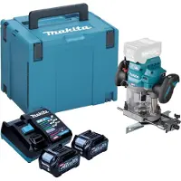 Makita RP 001 GD201 Défonceuse sans fil 40 V max. 12 mm Brushless + 2x batterie 2,5 Ah + chargeur + Makpac