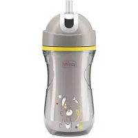 Chicco Sport Cup 14m+ tasse avec paille Grey 266 ml