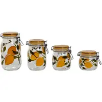 Esprit Set de 4 bidons Home jaune cristal fer 1,5 L 4 pièces