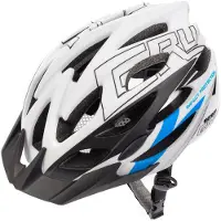 Meteor GRUVER casque de vélo homme femme enfant MTB rollerhelm L 58-61 cm blanc/ noir / bleu
