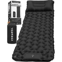 VERTREX Inflate-X1 Matelas de couchage avec pompe intégrée - Airbed - 1 personne - Night Black