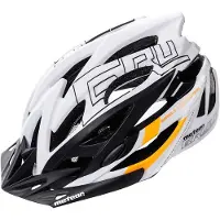 Meteor GRUVER casque de vélo homme femme enfant VTT rollerhelm L 58-61 cm noir / blanc/ orange