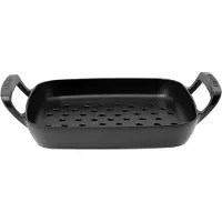 Le Creuset BBQ Outdoor Collection 20271300000005 Cast Iron Square Grilling Pan, poêle à griller perforée, 30 cm