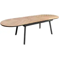 Oviala Table de jardin extensible 8 à 10 places effet bois en alu et polywood - Jakarta