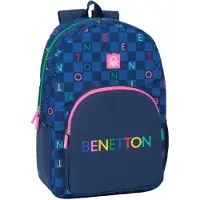 Safta Benetton Damero 19.30l 27x33x10 Cm Backpack Bleu Enfants