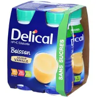 Delical Boisson HP HC Édulcorée Sans Sucres Vanille 4x200 ml Boisson