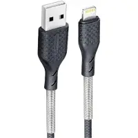 Forcell F-ENERGY Carbon CB-01A câble USB A vers Lightning 2,4A 12W 1 m noir