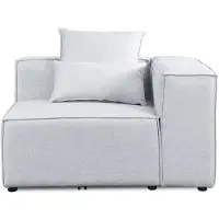 HOME DELUXE - Canapé d'angle droit VERONA - Gris clair, env. 120 x 70 x 120 cm, hauteur d'assise : 46 cm, profondeur d'assise : 80 cm I Canapé modulaire Canapé d'angle Canapé d'angle Canapé d'angle