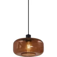 QAZQA Suspension rétro noire avec verre bronze - Bizle