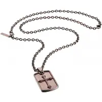 Police S14ajh02p Necklace Marron Homme