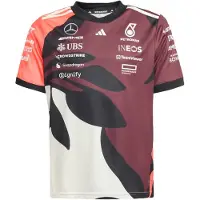 Adidas T-Shirt fonctionnel 'Mercedes - AMG Petronas Formula One Team' corail / bourgogne / noir / blanc