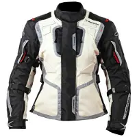 MUGENRACE Diane blouson textile moto étanche pour femme, noir/beige, L