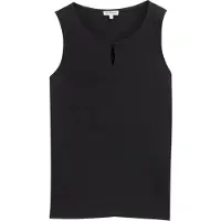 Tom Tailor Fabric Mix Crew Neck Sleeveless T-shirt Noir M Femme