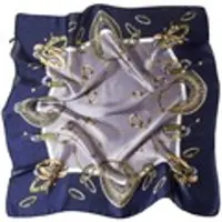 Alberto Cabale Écharpe 'Petit carré de Soie Multirings Cléo' bleu marine