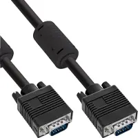 InLine 17719B 2 m VGA (câble VGA – Cables VGA (2 m, VGA (D-Sub), VGA (D-Sub), Or, Noir, mâle/mâle)