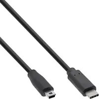 InLine Câble USB 2.0, USB-C prise à Mini-B prise, noir, 0,5m
