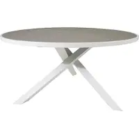 Ebuy24 Parma Table de salle à manger Ø140cm, blanc, gris.