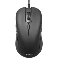 Deltaco Klaviat??ra Tyli su laidu dvipus? pel??, 6 mygtukai, 1000-6400 DPI, juoda / MS-810 (Filaire), Souris, Noir