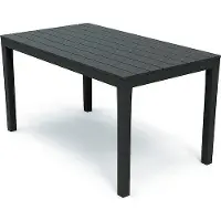 Mojawo Table de jardin Outdoor Table de camping Anthracite 138x80x72cm aspect bois