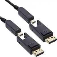 InLine Câble DisplayPort 1.4 AOC, 8K4K, DisplayPort prise détachable, 25m