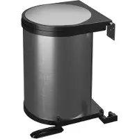 Relaxdays Poubelle encastrable , 12 L, pour meuble bas, poubelle pivotante de cuisine, dimensions H x L x P : 37 x 28 x 28,5 cm, acier inoxydable, argent/noir