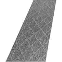 Ayyildiz Hali Ayyildiz | Tapis d'extérieur Patara - 80 cm x 250 cm - Gris - Durable et élégant - Résistant aux animaux