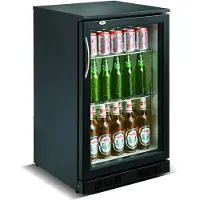 CombiSteel Réfrigérateur de bar professionnel avec éclairage LED - 98 litres, noir, refroidissement par ventilation forcée