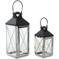 DKD Home Decor Street lamp Crystal Black Steel 18 x 18 x 43 cm Modern Chromed