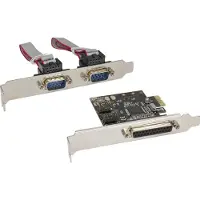 InLine Carte d'interface 1x 25 pôles parallèle + 2x 9 pôles série PCIe PCI-Express Moschip MCS9901CV-CC