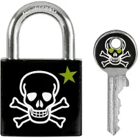 Masterlock Cadenas 30mm Acier Imprimé Tete de Mort