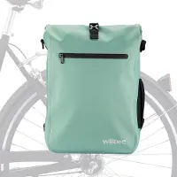 Wiltec Sacoche sac à dos étanche pour porte-bagages menthe – capacité de 25 L – 600D TPU – avec compartiment pour ordinateur portable – pour vélos et vélos électriques – Sac de bicyclette – Cyclisme