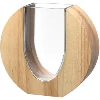 Leonardo Vase Legno 19 cm, brun/transparent (1x, 0.70 l)