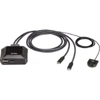 Aten Displayport 4k Usb-c Kvm Switch Argenté