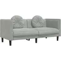 vidaXL Canapé 2 places avec coussins gris clair velours