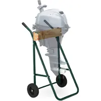 Relaxdays Support pour moteur hors-bord , rangement et transport, pour moteurs hors-bord à arbre long jusqu'à 100 kg, support en acier, vert foncé