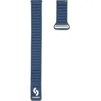 Connect 20mm tête forfait cuir - boucle de silicone sangle magnétique (130mm M/L) (20 mm, Cuir - Silicone), Sangles de montre, Bleu