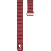 Connect Cuir à tête plate de 22mm - boucle de silicone sangle magnétique (130mm M/L) (22 mm, Cuir, Silicone), Sangles de montre, Rouge