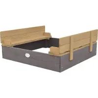 Axi Bac À Sable Enfant Gris Bac À Sable Pour Enfants En Bois Fsc Avec Couvercle & Banc 100 X 95 Cm - Axi Ella
