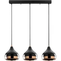 Opviq Lustre | Corps en métal, hauteur réglable | 67x17cm | Noir Cuivre