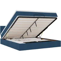 vidaXL Lit ottoman avec matelas bleu 180x200 cm Tissu