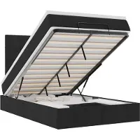 vidaXL Ottoman-lit avec matelas noir 120x190 cm Tissu