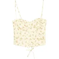 Bershka Haut beige / vert foncé / rouge sang