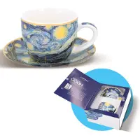 CARMANI - Nuits étoilées Tasses à espresso avec soucoupe - Tasses à café avec anse - Tasses à espresso - Idée cadeau - 80ml