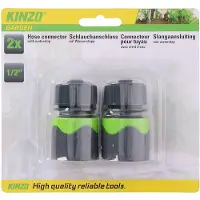 Kinzo - Ensemble de connecteurs de tuyau d'arrosage 1/2" (2 pièces)