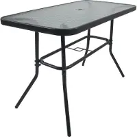 VCM Table de jardin en verre et métal | Table à manger | Dimensions env. H. 70 x W. 110 x D. 55 cm | Anthracite | Table de balcon Meubles de jardin 110x55