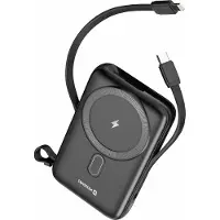 Swissten Powerbank 10 000 mAh, 22,5 W, PD, câbles USB-C et Lightning intégrés, noir 22013933