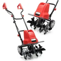 Wiltec Motobineuse électrique 1500 W – Vitesse à vide 400 tr/min – Profondeur de travail 220 mm – Motoculteur pour Binage Sarclage Ensemencement – Fraiseuse de jardin jardinage