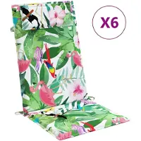 vidaXL Coussins de chaise à dossier haut lot de 6 multicolore
